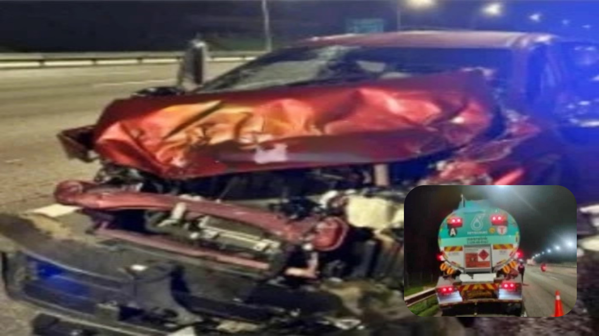 22岁男司机高速追尾油罐车，命丧当场